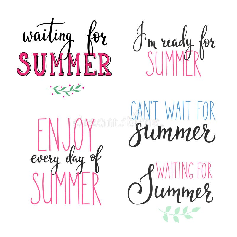 Uppsättning för typografi för Hello sommarbokstäver royaltyfri illustrationer Uppsättning för typografi för Hello sommarbokstäver royaltyfri illustrationer