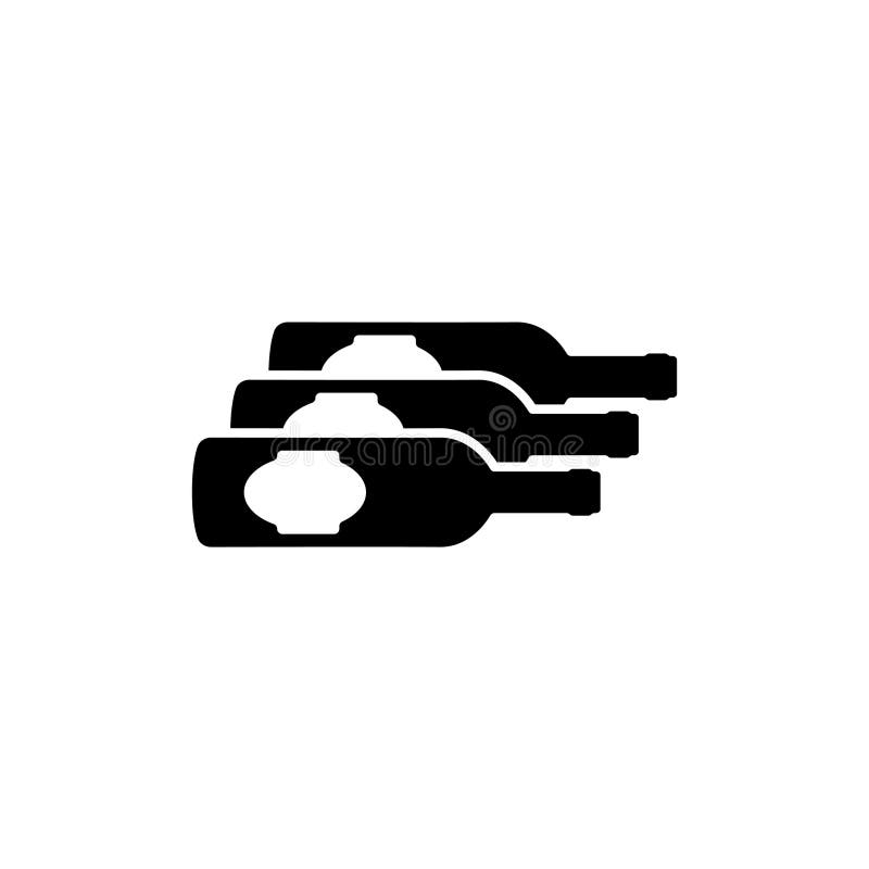 Uppsättning minimalistiska vinflaskikoner i modern utformning stock illustrationer