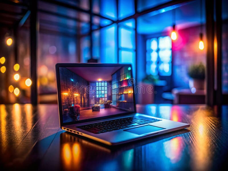 Avslöjar den hemliga världen av miniatyrövervakning på darknet. En hackares laptop och krypterade filer avslöjar en dold royaltyfri illustrationer