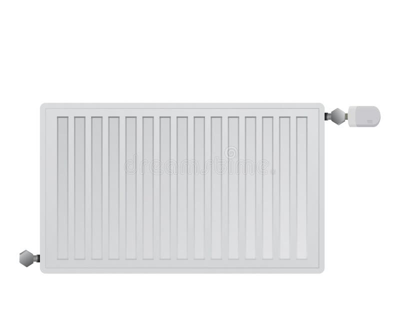 Uppvärmningelement med det elektroniska thermostatic huvudet ventiler för rör för uppvärmningssystem Hustemperaturkontroll vektor illustrationer Uppvärmningelement med det elektroniska thermostatic huvudet ventiler för rör för uppvärmningssystem Hustemperaturkontroll vektor illustrationer