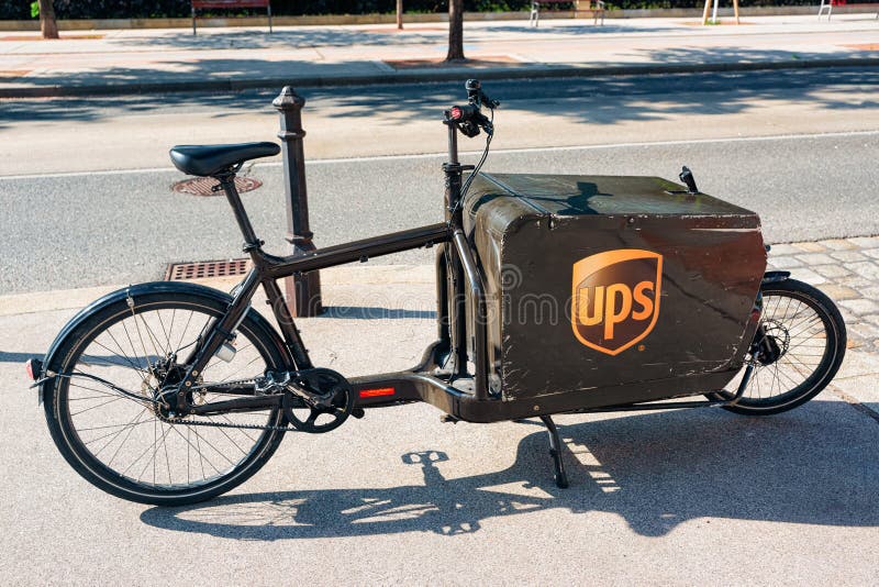 UPS Post Office Services courier Bicycle with basket