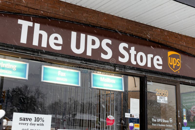 The UPS Store Sign in Toronto Editorial Photography Image of package
