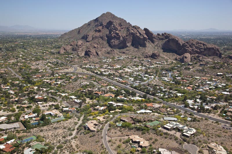 Camelback Mountain from Scottsdale, Arizona Stock Image Image of golf
