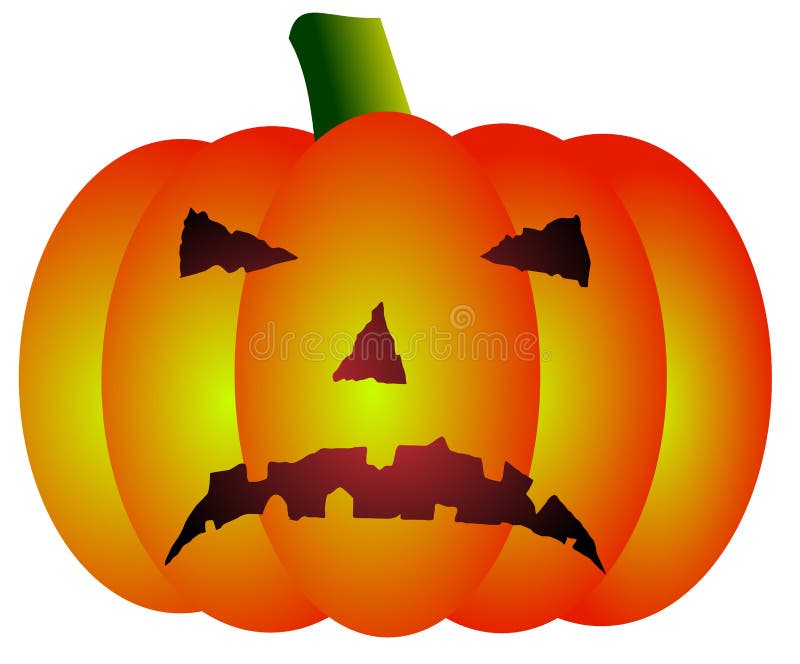 Upset halloween pumpkin vector