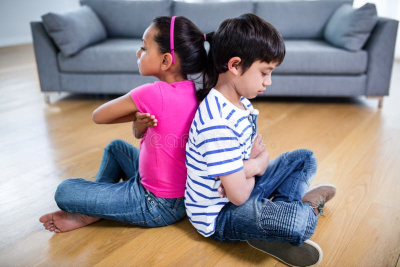 Upset Siblings Ignoring Each Other Stock Photo Image of
