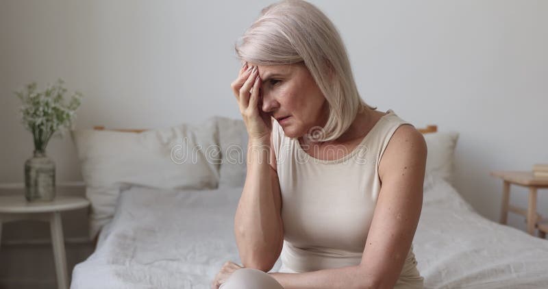 Upset Tired Old Mature Woman Coping with Morning Headache Concept Stock  Footage - Video of health, mature: 170017698