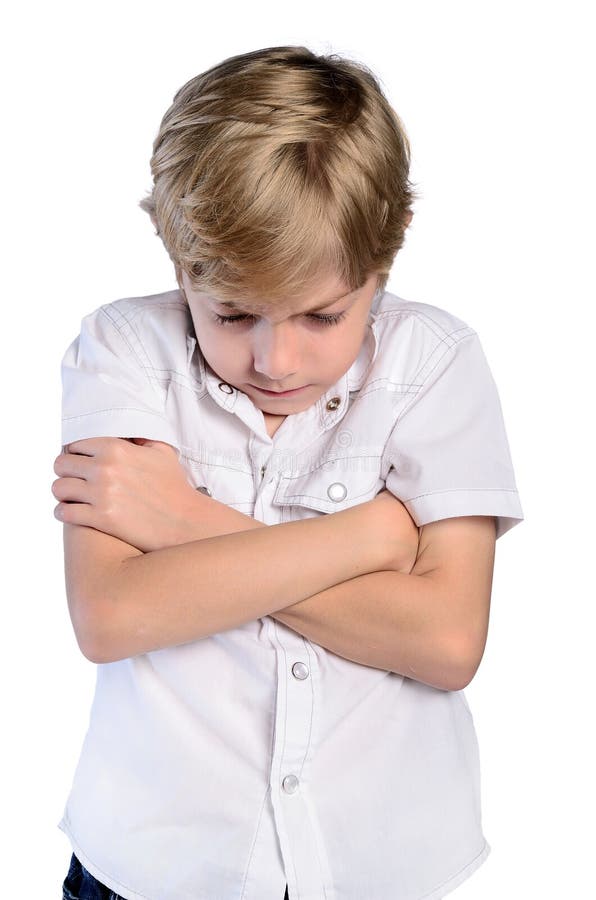 Upset Young Boy With Crossed Arms Stock Photo Image 41877575