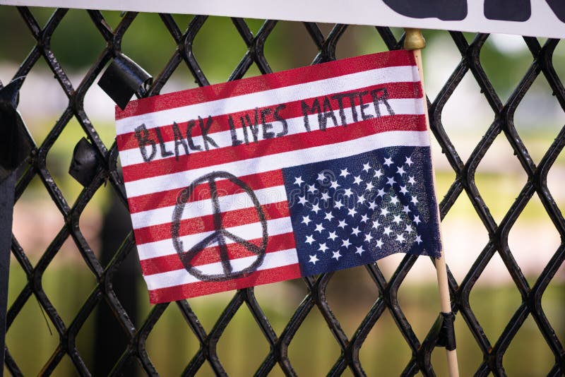 Upside Down American Flag editorial stock photo. Image of riot 185982703
