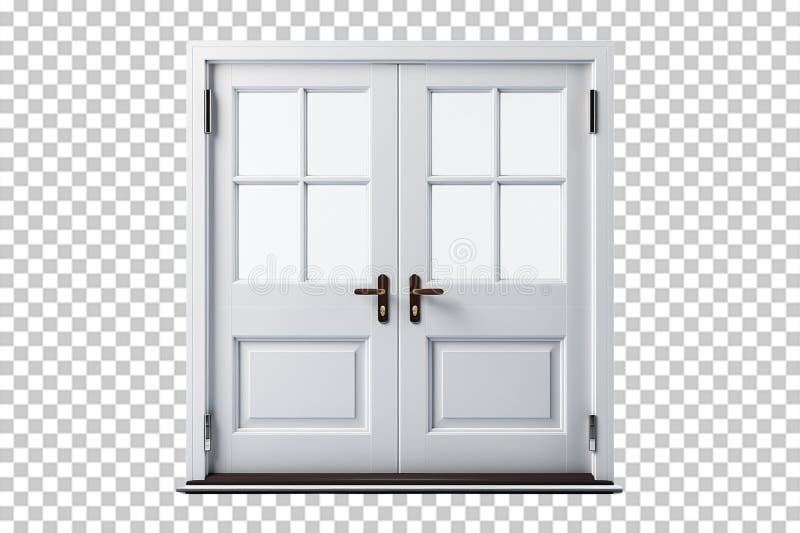 Upvc Hinged Door on transparent background stock illustration
