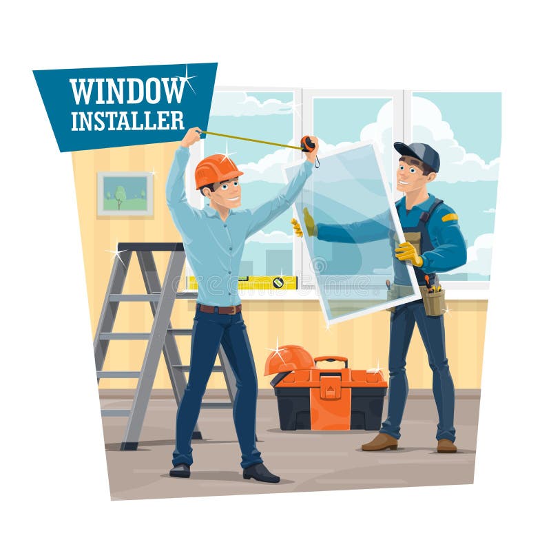 Installation of Windows, Installer and Work Tools Stock Vector
