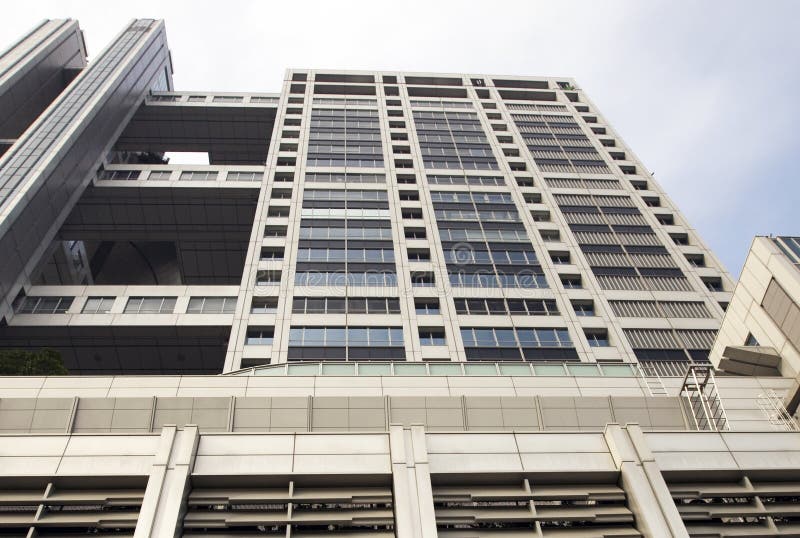 Upward view of skyscraper stock photography