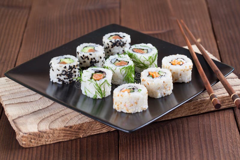 Uramaki sushi set stock photography Uramaki sushi set stock photography