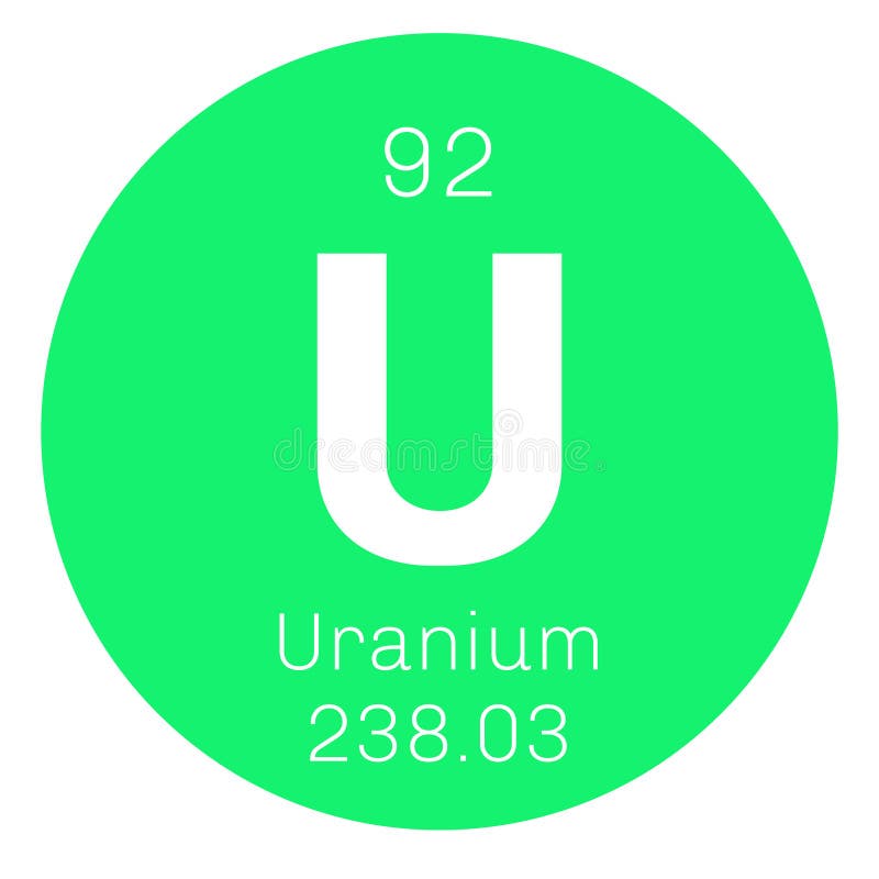Uranium U Chemical Element. Uranium Sign with Atomic Number. Chemical
