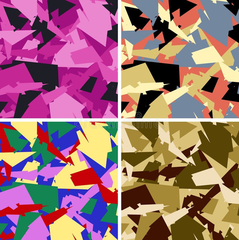 Four variants of urban camouflage pattern.