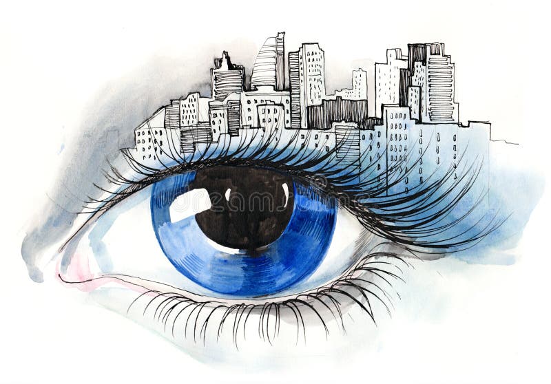 Urban eye stock illustration. Illustration of human, cosmetics 23412783