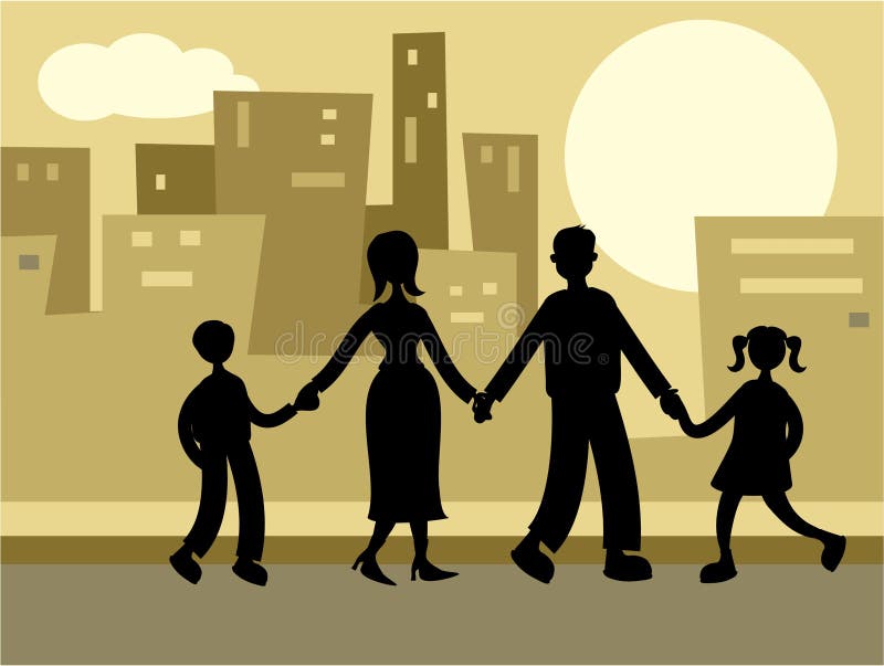 Download Urban Family stock illustration. Illustration of children - 111722
