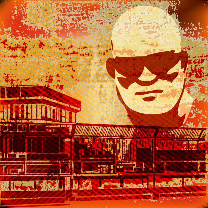 Illustration with serious sunglasses over a textured background. Illustration with serious sunglasses over a textured background