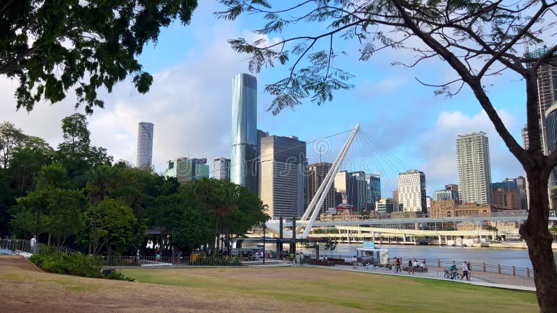 Urban landscape of Brisbane city central business district downtown