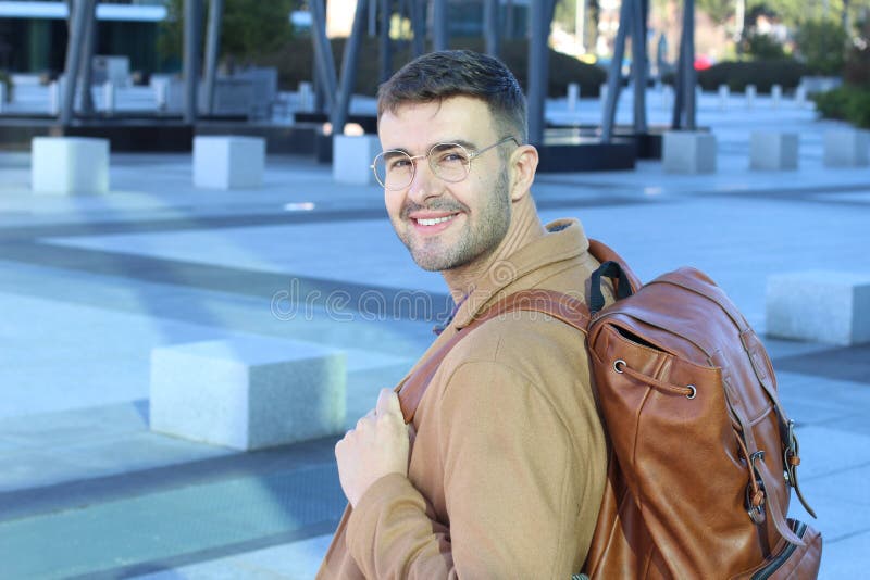 Urban Man Walking on the Street Stock Photo - Image of dressed ...