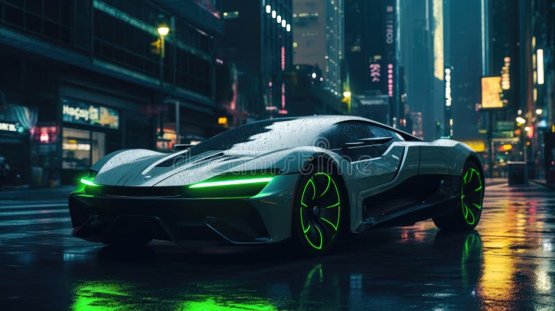 Urban Mobility A Futuristic Vehicle with AI Driven Technology and Precise Maneuvers vector illustration.