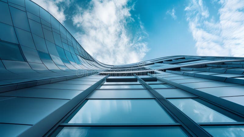Urban and modern architecture in the blue hour with geometry and structures royalty free stock image