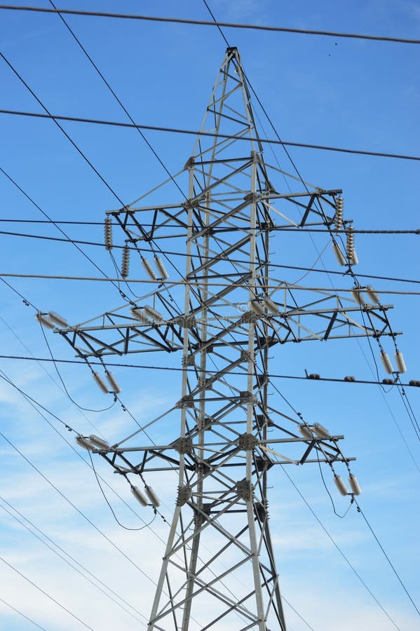 Urban power lines stock photo. Image of pole, pylon - 272115652