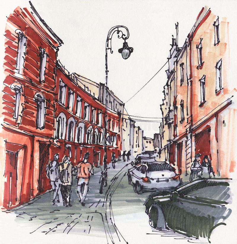 Picturesque Urban sketches  Landscape drawings Architecture drawing  Beauty art drawings