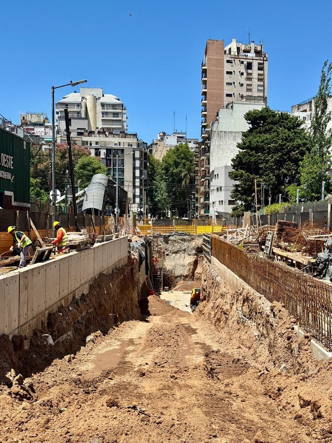Urban Underground Construction Site in Buenos Aires