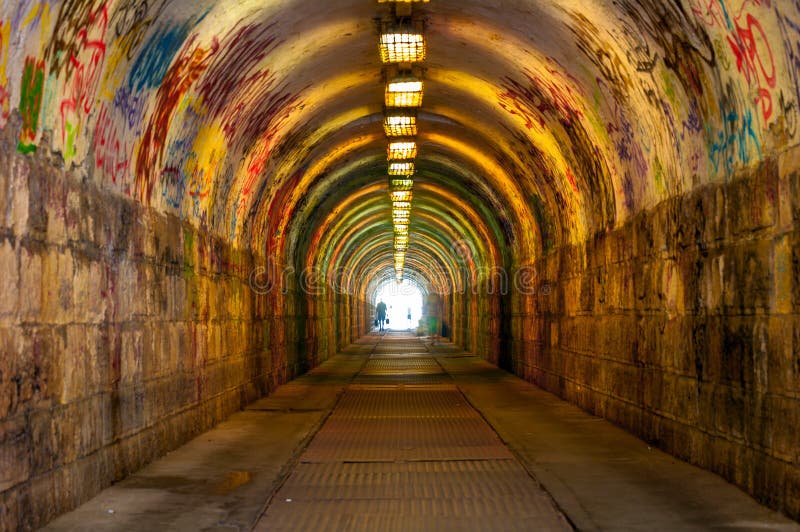 Urban underground tunnel royalty free stock images