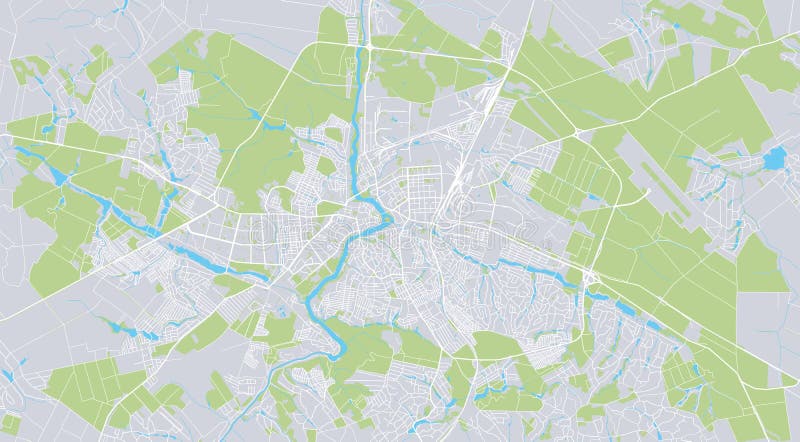 Urban Vector City Map of Vinnytsia, Ukraine, Europe Stock Vector ...