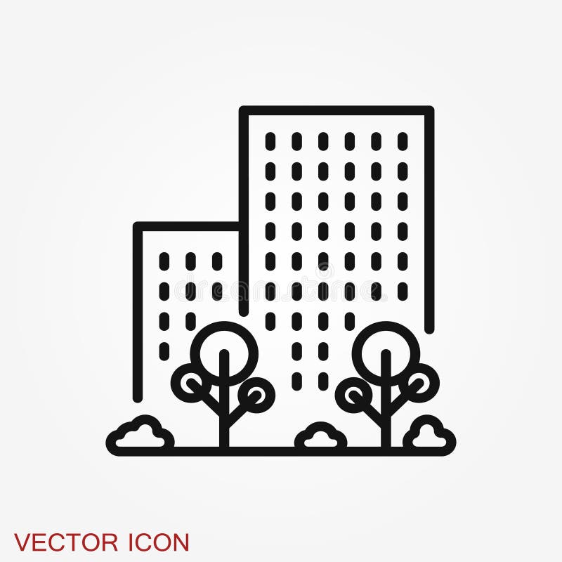 Urban Vector Icon, City Symbol Isolated on Background Stock ...