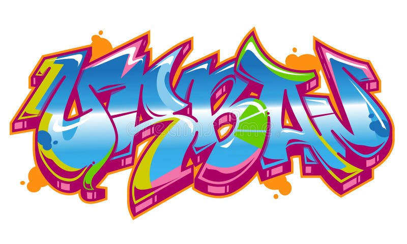 Urban Word in Readable Graffiti Style in Customizable Colors Stock ...