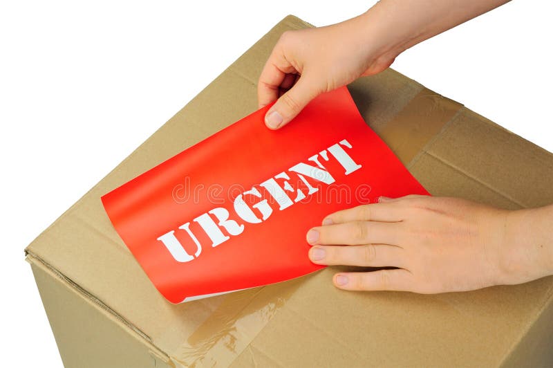 Urgent delivery stock image. Image of label, placing 11420201