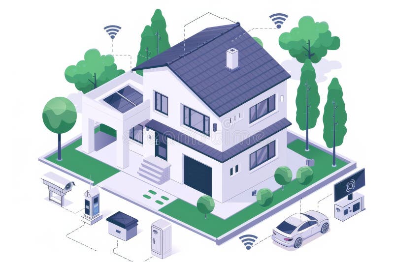 Urgent 4K surveillance and network command systems integrate alarms and advanced detection technologies for secure properties. vector illustration