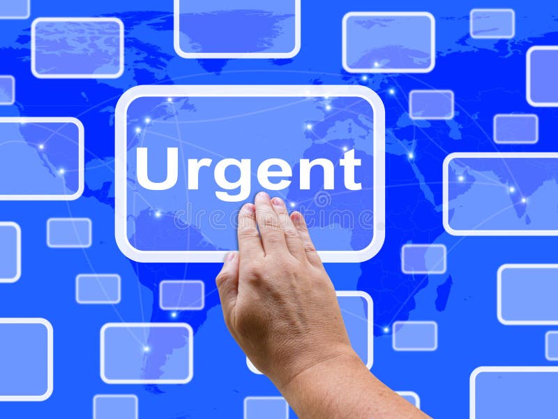 Urgent Touch Screen Shows Urgent Priority vector illustration