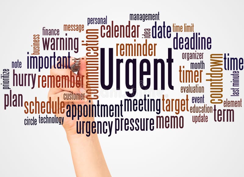 Urgent Word Written on Wooden Blocks. Urgent Care Text on Wooden Table