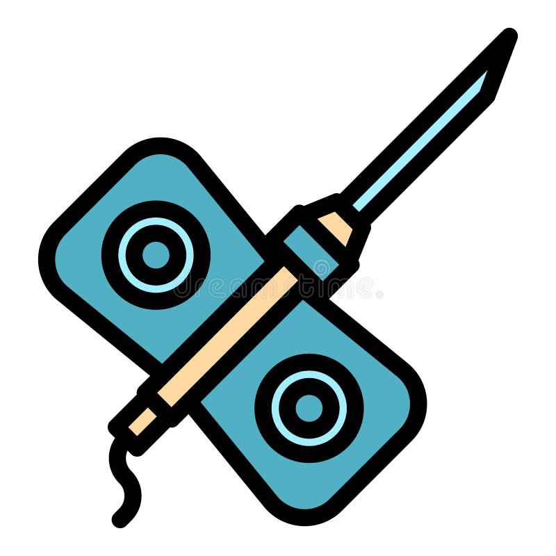 Urinary cathetericon. Outline urinary catheter vector icon color flat isolated. Sterile foley catheter vectors