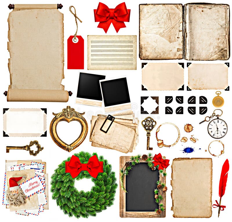 Urklippsbokbeståndsdelar för julferiehälsningar