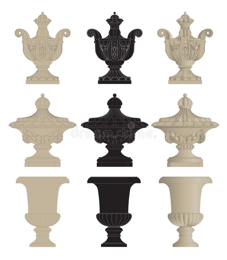 Urnauppsättning royaltyfri illustrationer