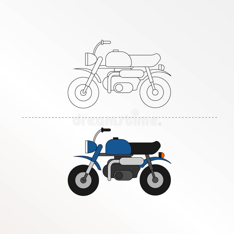 Urocza ilustracja wektora motocykla dla dzieci kolorowej książki