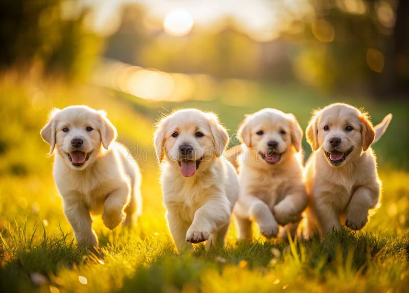 Urocza miniaturowa miniaturowa szczeniaczka golden retriever i biała mieszają uroczą kolekcję portretów dla zabawek ilustracja wektor