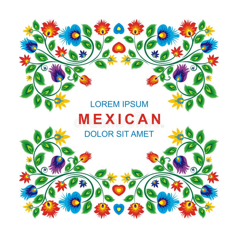 Uroczy Meksykański etniczny Kwiecisty dekoracja projekt