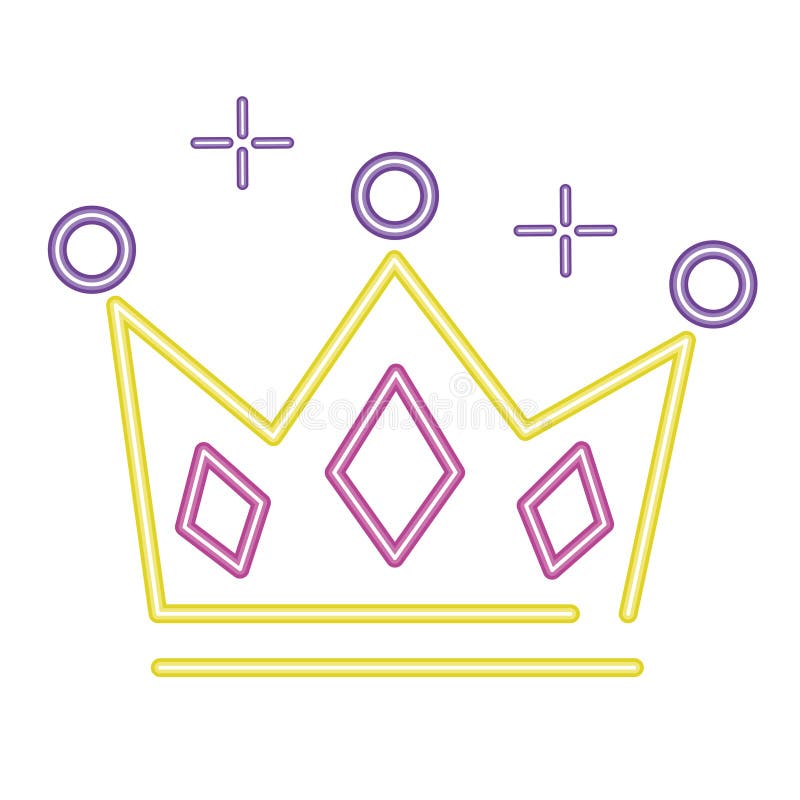 Urodzinowa impreza neon crown royalty ilustracja