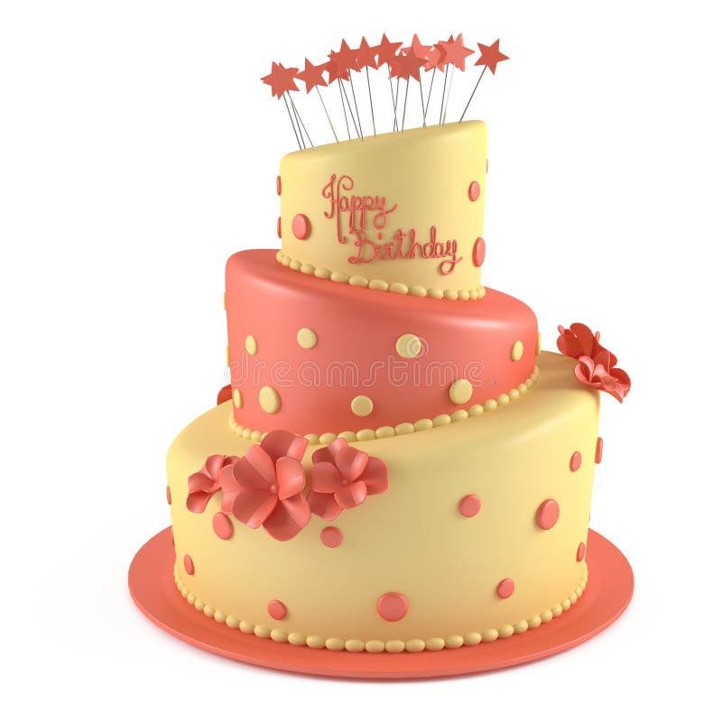 Urodzinowy tort odizolowywający royalty ilustracja Urodzinowy tort odizolowywający royalty ilustracja