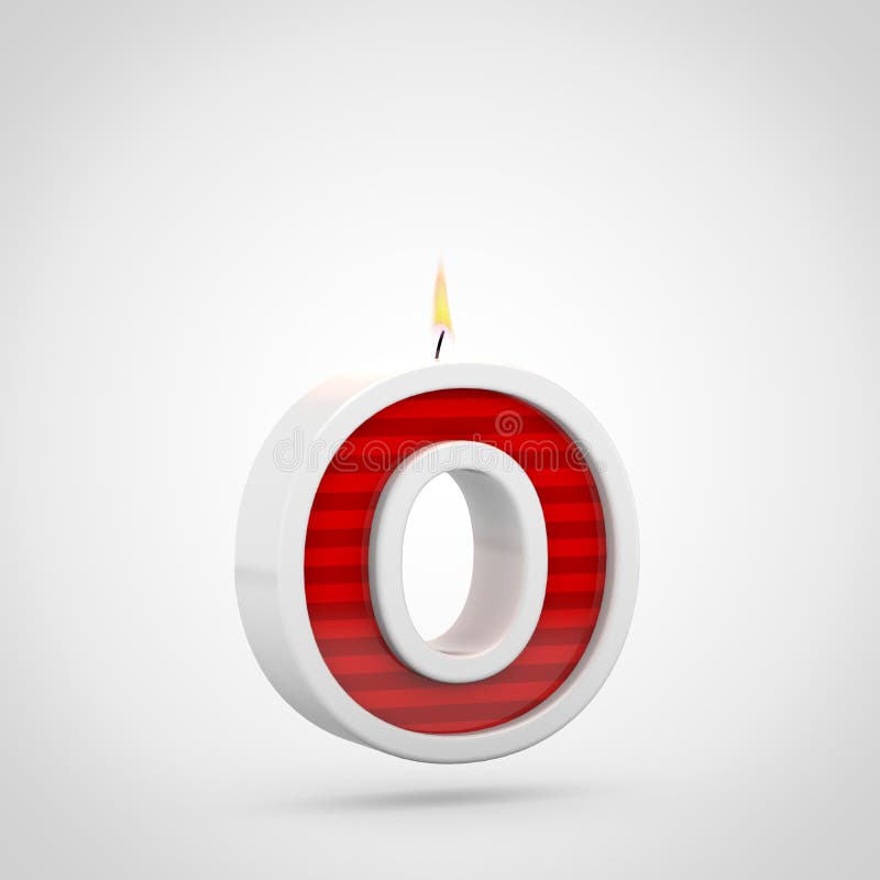 Urodzinowy świeczka listu O lowercase odizolowywający na białym tle ilustracja wektor Urodzinowy świeczka listu O lowercase odizolowywający na białym tle ilustracja wektor