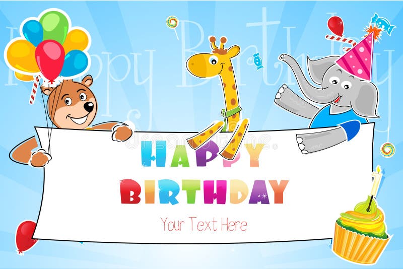 Mops urodzinowa karta ilustracja wektor. Ilustracja złożonej z niebo