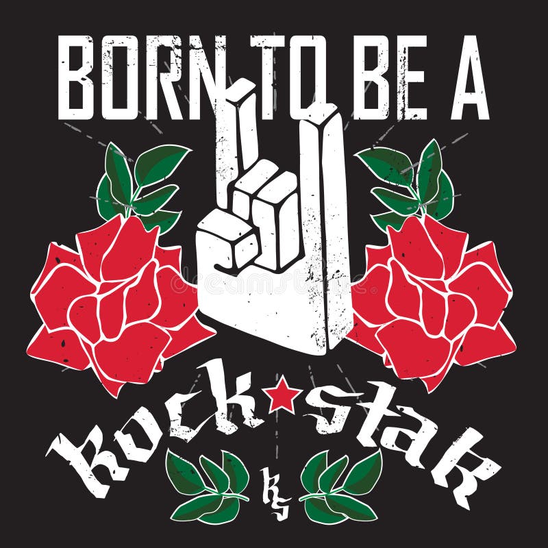 Urodzony być gwiazdą rocka - Rockowy festiwalu plakat z Rockową ręką 3d ilustracji Urodzony być gwiazdą rocka - Rockowy festiwalu plakat z Rockową ręką 3d ilustracji