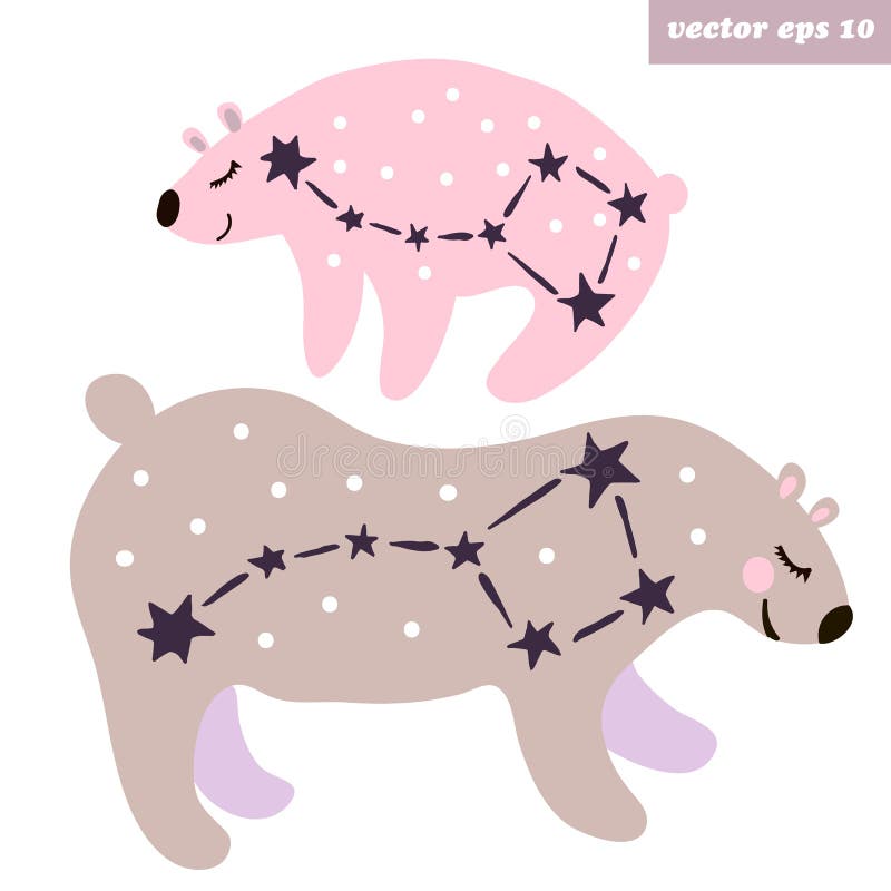Ursa Major en Ursa Minor vector illustratie Ursa Major en Ursa Minor vector illustratie
