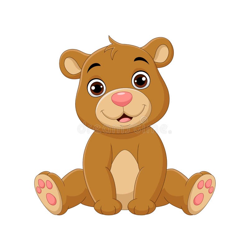 Illustration of Cartoon cute baby bear sitting. Illustration of Cartoon cute baby bear sitting