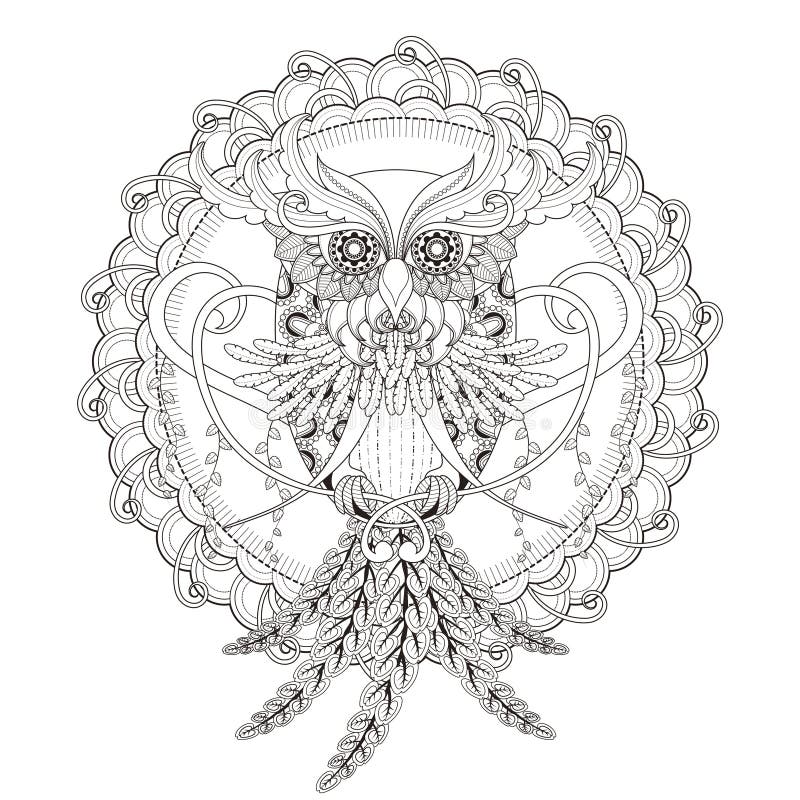 Ursnygg ugglafärgläggningsida royaltyfri illustrationer Ursnygg ugglafärgläggningsida royaltyfri illustrationer